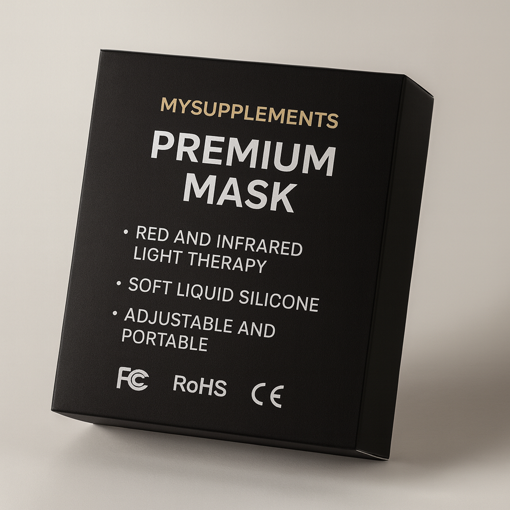 MySupplements® Premium LED Lichttherapie Maske – Silikon, 7 Farben, Anti-Aging & Hautstraffung