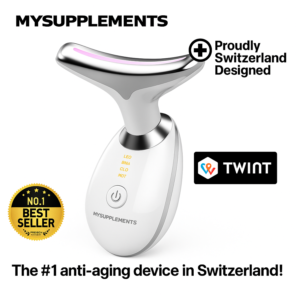 MySupplements® Premium EMS Rotlicht 7-LED Nacken- & Gesichtsmassagegerät